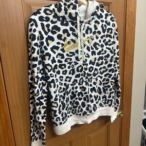 Nike Leopard Print Hoodie with Gold Accent